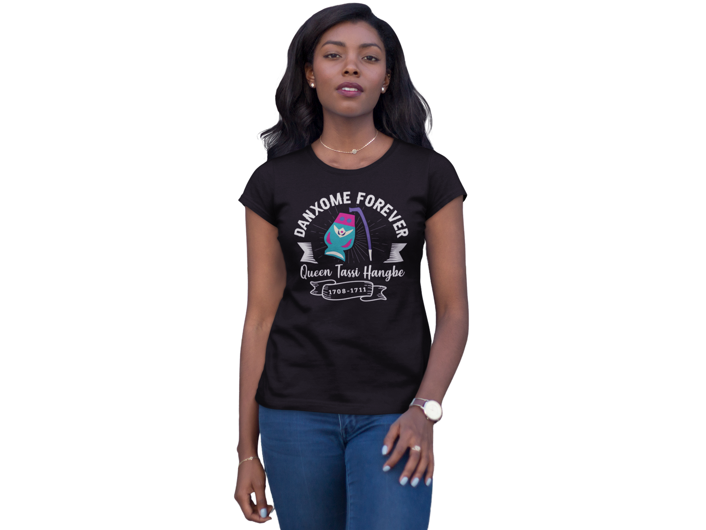 Tee-Shirt- Queen Tassi Hangbé - Femme - Softstyle - Noir - Manches Courtes